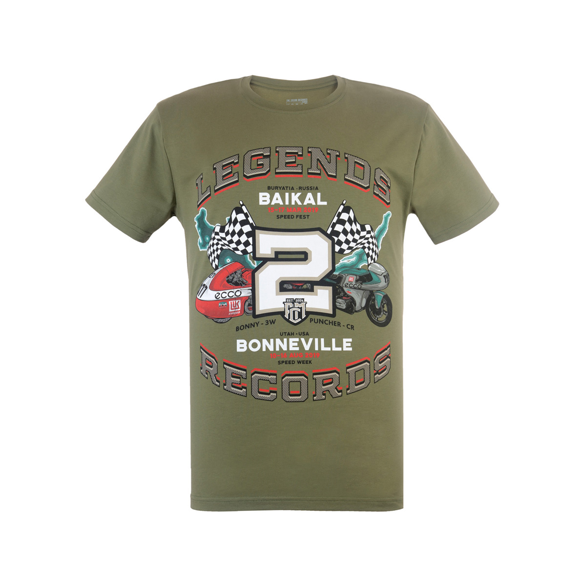 Футболка ECCO  Futb12Bonneville-0219/хаки (легенда)